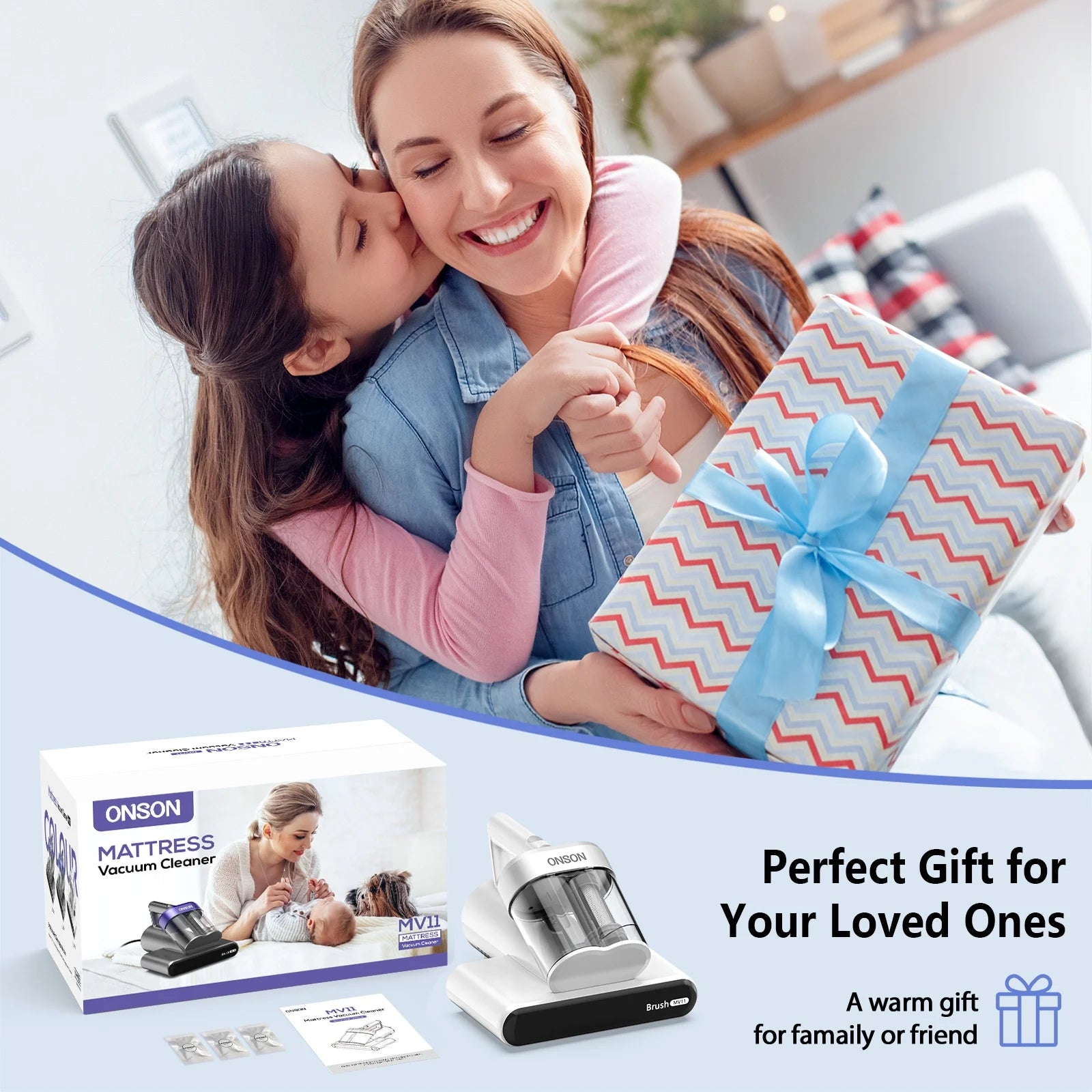 16Kpa Handheld Mattress Vacuum Cleaner, UV Light for Deep Cleaning Beds & Sofas